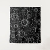 ブラック魔法ヴィンテージ天空の太陽ムーンスターズ タペストリー (正面)