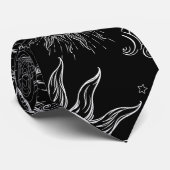 ブラック魔法ヴィンテージ天空の太陽ムーンスターズ ネクタイ (ロール)