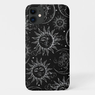 ブラック魔法ヴィンテージ天空の太陽ムーンスターズ iPhone 11 ケース