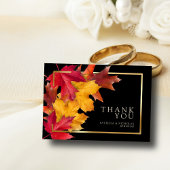 ブラック魔法素朴ミートゴールデン結婚秋 サンキューカード