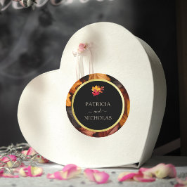 ブラック魔法素朴ミートゴールデン結婚秋 ラウンドシール