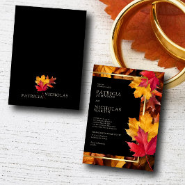 ブラック魔法素朴ミートゴールデン結婚秋 招待状