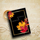 ブラック魔法素朴ミートゴールデン結婚秋 招待状