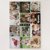 ブラック12フォトカートカース&年収コラージュ ジグソーパズル (縦)