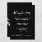 ブラック18番目の誕生日招待状の作成 招待状 (正面/裏面)