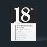 ブラック18th誕生日の招待シエレガントックシンプル 招待状<br><div class="desc">ブラック18th誕生日の招待シックエレガントなシンプルタイポグラフィクラシックエレガント</div>
