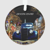 ブラック1930年セダンクリスマス オーナメント (裏面)