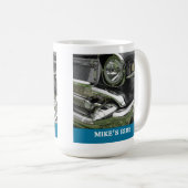 ブラック1957 Chevy Car, Name/Message, Your Photo/Art コーヒーマグカップ (正面右)