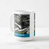 ブラック1957 Chevy Car, Name/Message, Your Photo/Art コーヒーマグカップ (正面左)
