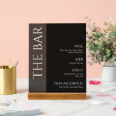 ブラック2トーン結婚のバー アクリルサイン (ウェディング)