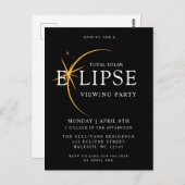 ブラック2024トータル太陽のEclipse表示パーティー ポストカード (正面/裏面)
