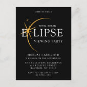 ブラック2024トータル太陽のEclipse表示パーティー ポストカード (正面)