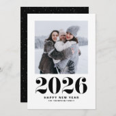 ブラック2025はっきりしたタイポグラフィ年賀写真 シーズンカード (正面/裏面)