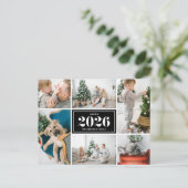 ブラック2025ハッピーニューイヤーフォトコラージュ シーズンポストカード (スタンド正面)