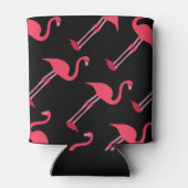 ブラック21歳の誕生日にピンクのフラミンゴカスタム 缶クーラー (裏面)