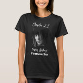 ブラック21歳の誕生日フォトネーム Tシャツ (正面)