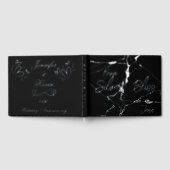 ブラック25周年記念シルバー結婚フォイル | ゲストブック (全面)