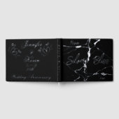 ブラック25周年記念シルバー結婚フォイル | ゲストブック (全面)