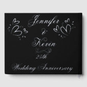 ブラック25周年記念シルバー結婚フォイル | ゲストブック (裏面)