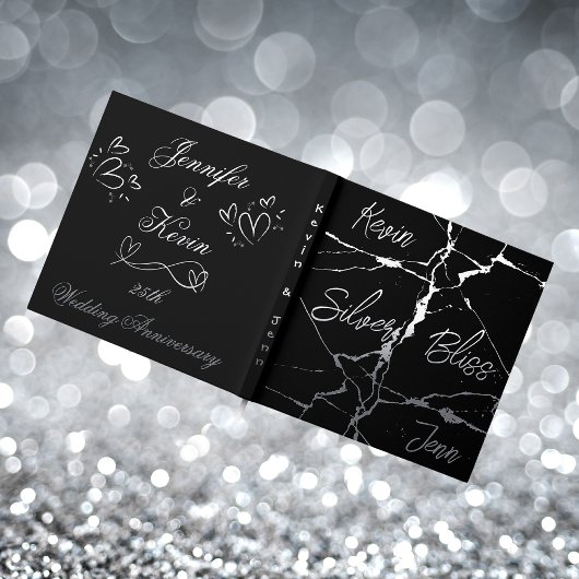 ブラック25周年記念シルバー結婚フォイル | ゲストブック