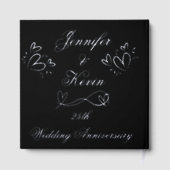 ブラック25周年記念シルバー結婚フォイル | ゲストブック (裏面)