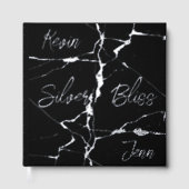 ブラック25周年記念シルバー結婚フォイル | ゲストブック (正面)