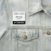 ブラック2x2出席者バッジイベントロゴピンまたはマグネット 名札 (インサイチュ)