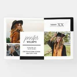 ブラック3フォト卒業バナー 横断幕