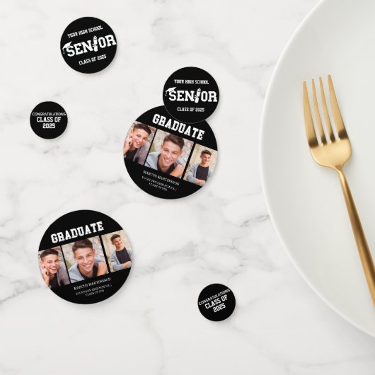 ブラック3写真卒業クラス2025 コンフェッティ (グループ)