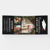 ブラック3写真卒業パーティバナー 横断幕 (横)