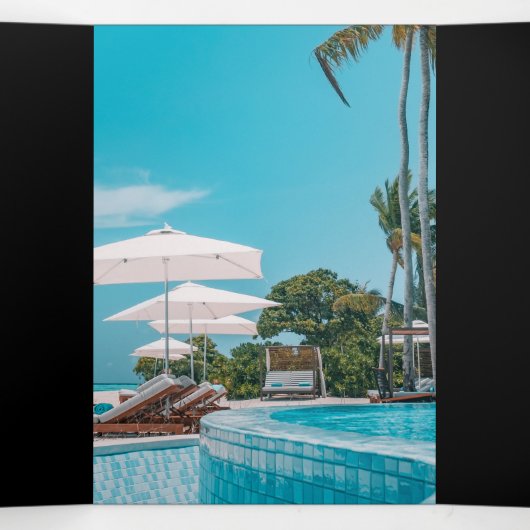 ブラック3折パンフレット | ビジネスカスタムロゴ 三つ折りカード (内部中)