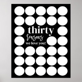 ブラック30の理由私たちはあなたを愛する誕生日記入 ポスター