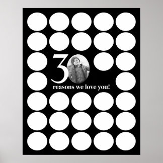 ブラック30理由私たちはあなたを愛する誕生日記憶 ポスター
