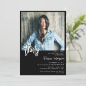 ブラック30thバースデーフォト招待状 招待状 (スタンド正面)