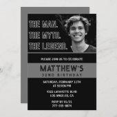 ブラック32歳の誕生日招待状ザマンザレジェンド 招待状 (正面/裏面)