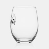 ブラック3Dネームモダンブリデスメイド ステムなしワイングラス (左)