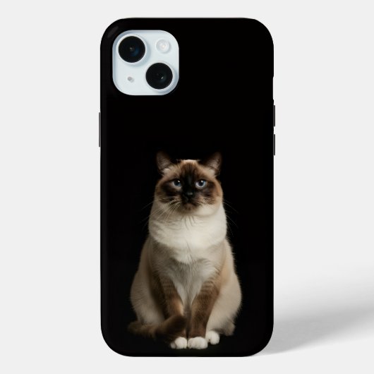 ブラック4ラグジュアリー ビルマ猫 iPhone 15 Plus Case-Mate iPhoneケース (裏面)