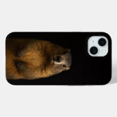ブラック4ラグジュアリー フワフワマーモット iPhone 15 Plus Case-Mate iPhoneケース (裏面 (横))