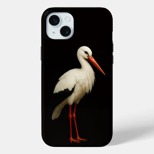 ブラック4ラグジュアリー、優雅なコウノトリ iPhone 15 Plus Case-Mate iPhoneケース (裏面)