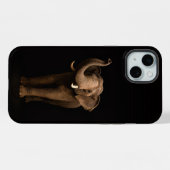 ブラック4ラグジュアリー、壮大な象 iPhone 15 Plus iPhoneケース (裏面横)
