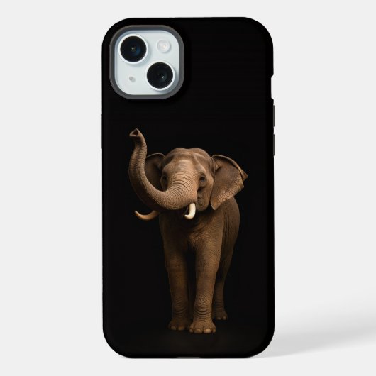 ブラック4ラグジュアリー、壮大な象 iPhone 15 Plus iPhoneケース (裏面)