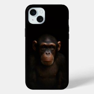 ブラック4ラグジュアリー、静かなチンパンジーiPhone 15 Plus iPhone 15 Miniケース
