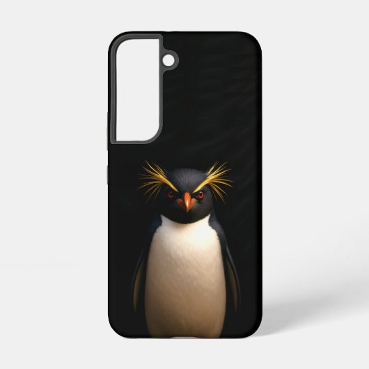ブラック4ラグジュアリーGalaxy S22ケース、イワトビペンギン Samsung Galaxyケース (裏面)