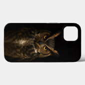 ブラック4ラグジュアリーiPhoneケース、金色の目フクロウ Case-Mate iPhoneケース (裏面 (横))