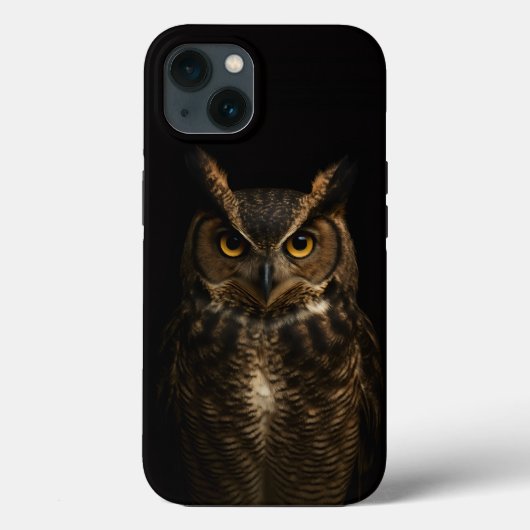 ブラック4ラグジュアリーiPhoneケース、金色の目フクロウ Case-Mate iPhoneケース (裏面)
