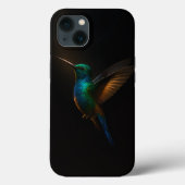ブラック4ラグジュアリーiPhoneケース、青と金のハチドリ Case-Mate iPhoneケース (裏面)