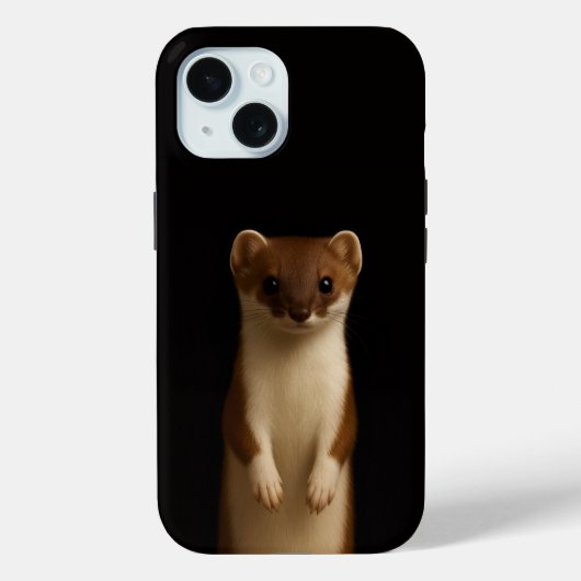 ブラック4ラグジュアリーiPhone15ケースメイト、エレガントウィーゼル Case-Mate iPhoneケース (裏面)