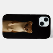 ブラック4ラグジュアリーiPhone15ケースメイト、エレガントウィーゼル Case-Mate iPhoneケース (裏面 (横))