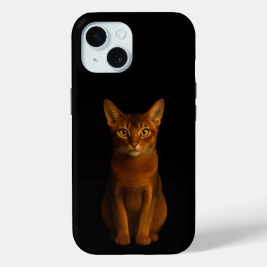 ブラック4ラグジュアリーiPhone15ケース、アビシニアンビューティー Case-Mate iPhoneケース (裏面)