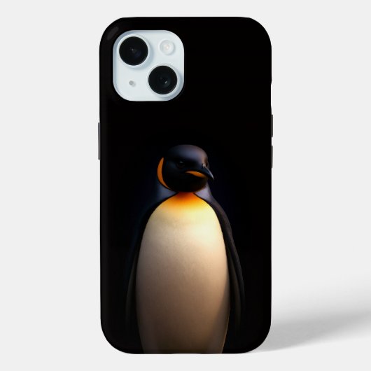 ブラック4ラグジュアリーiPhone15ケース、エンペラーペンギン Case-Mate iPhoneケース (裏面)